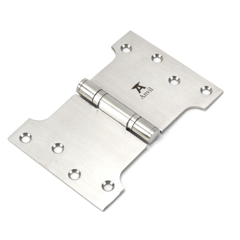 From the Anvil 4 Inch (102mm x 152mm) Parliament Hinge (Sold in Pairs) - Satin Stainless Steel